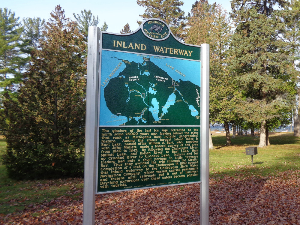 A sign post describing the Aloha Inland Waterway